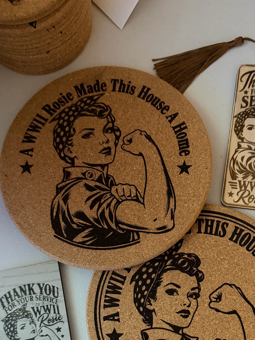 NEW Cork Heat Resistant Slip Proof Trivet can be customized 8" x 8" - Picture 10 of 10